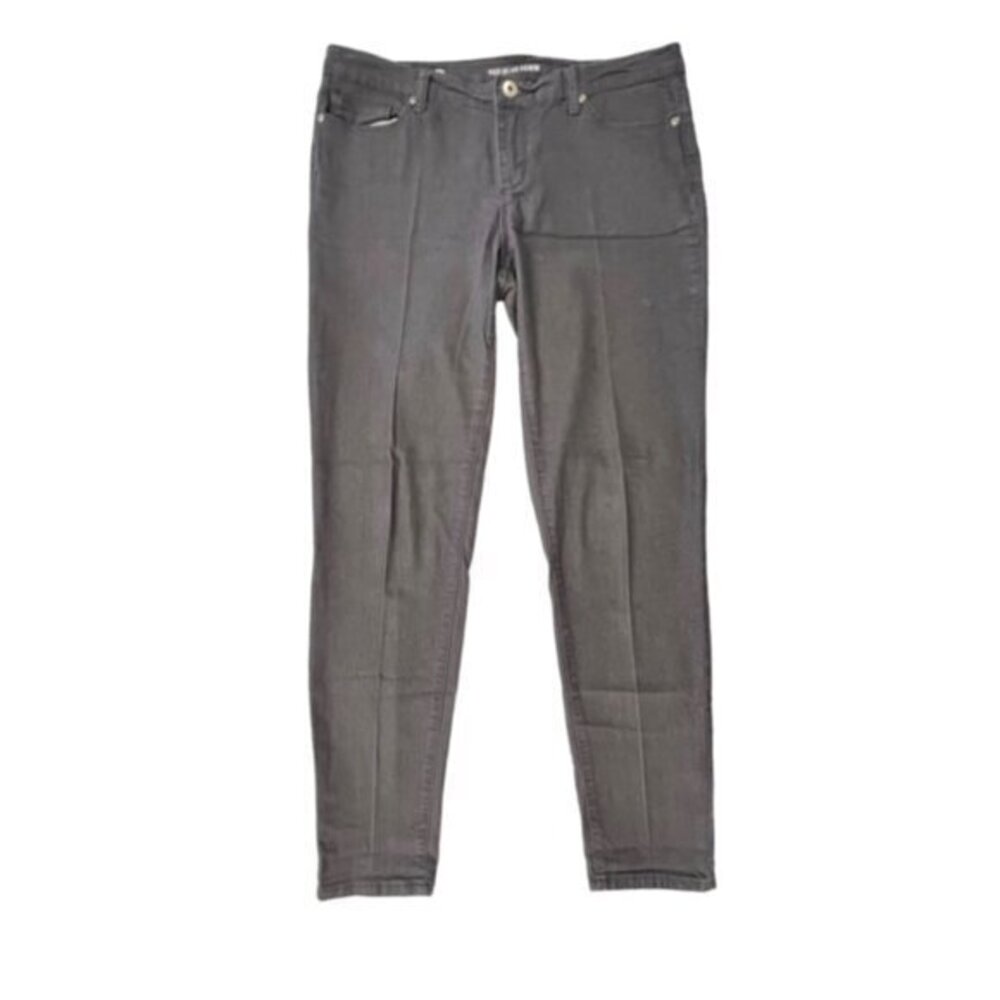 Red Blue‎ Denim Womens Juniors 13/14 Skinny Jeans Stretch Mid Rise Button GREY